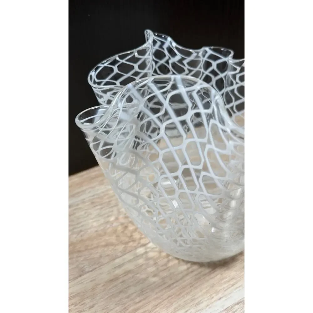 Fulvio Bianconi/Paolo Venini for Murano  Large Fazzoletto Art Glass Vase